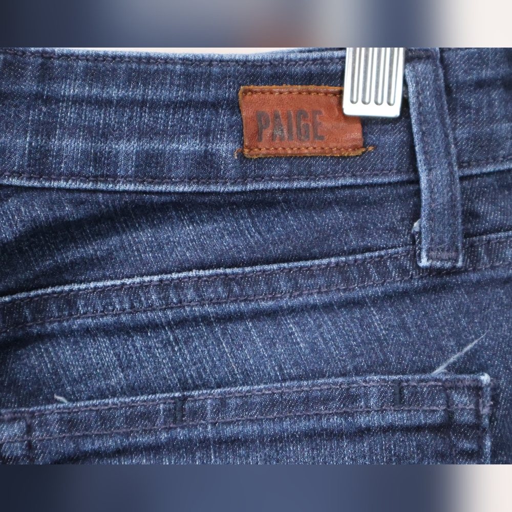 PAIGE Kylie Crop Dark Blue Straight Leg Jeans - Picture 5 of 8
